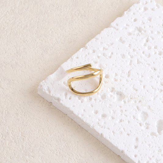 Bague graphique brossée