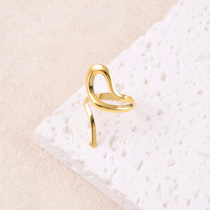 Bague en forme de serpent lisse, ajustable devant