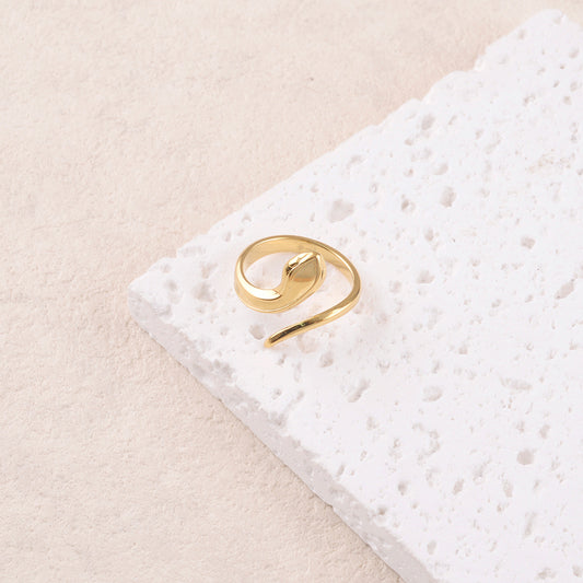 Bague en forme de serpent, ajustable devant