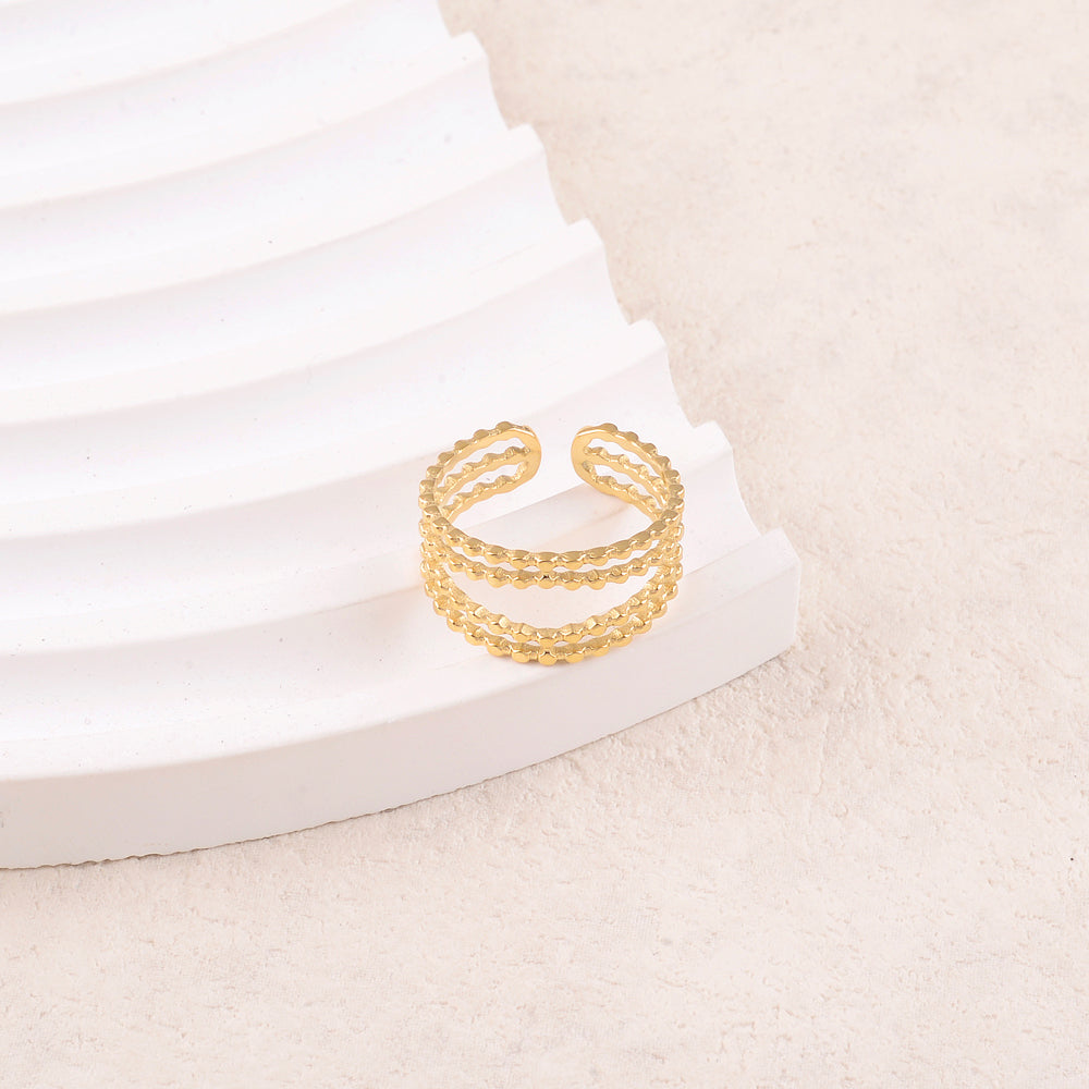Bague 4 rangs texturés