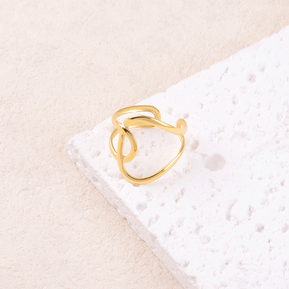Bague 2 rangs graphique ajourée