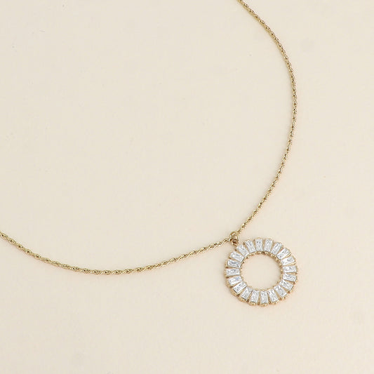 Collier - cercle de cristaux rectangulaires 38+5 cm