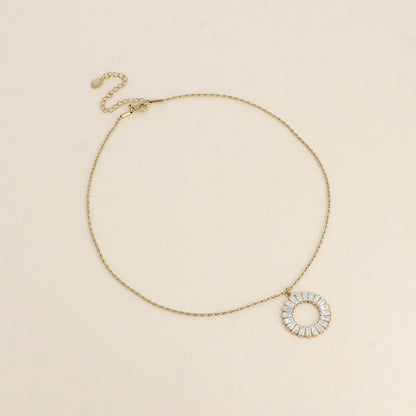 Collier - cercle de cristaux rectangulaires 38+5 cm