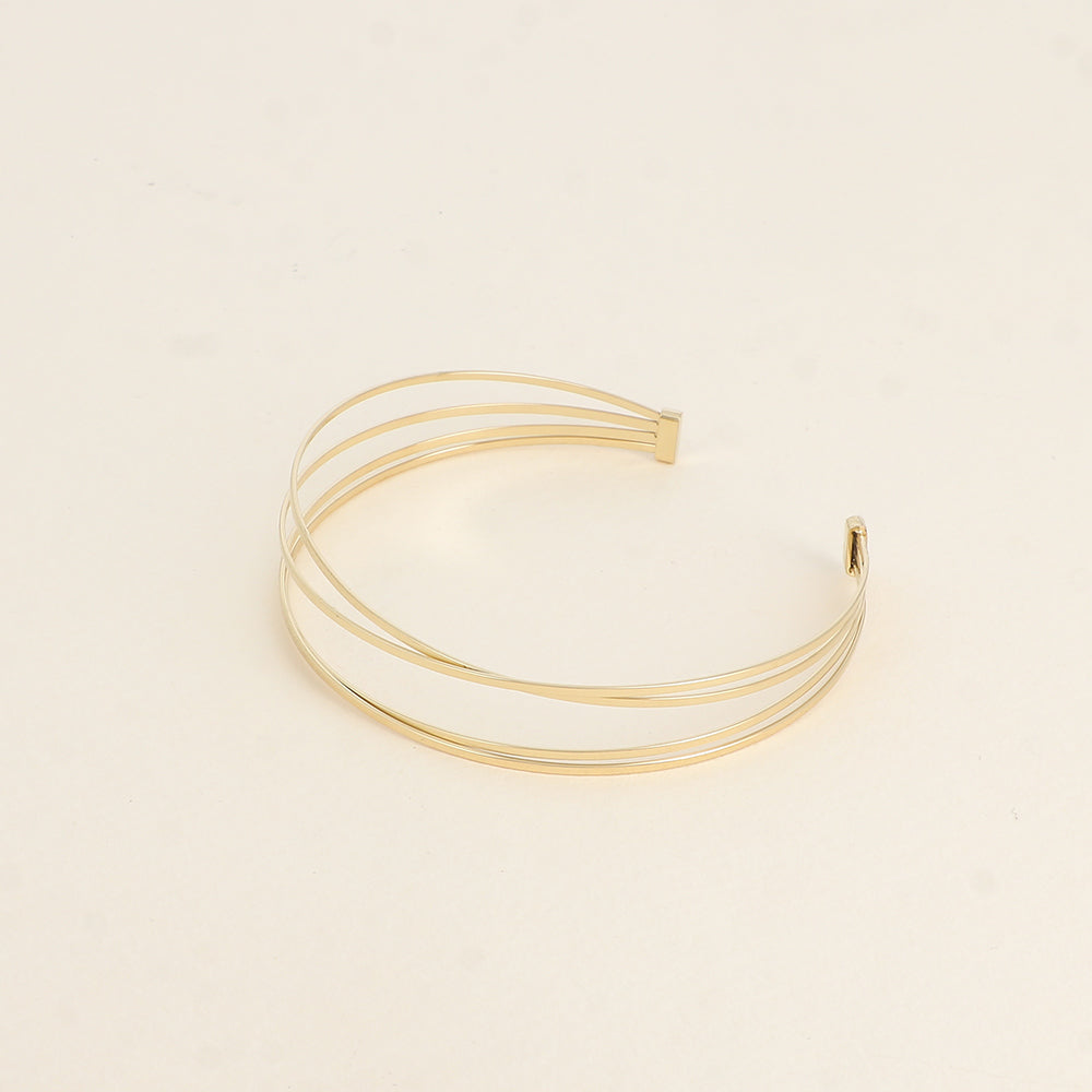 Jonc - 4 anneaux fins - Dimensions : 6 x 5,5 cm -Hauteur : 12 mm