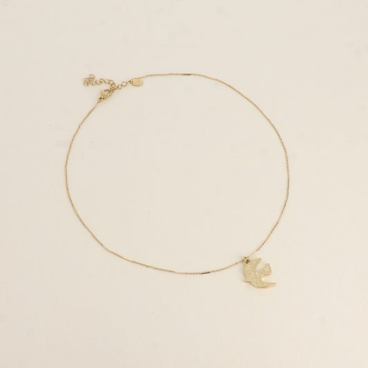 Collier - pendentif oiseau 39+5 cm