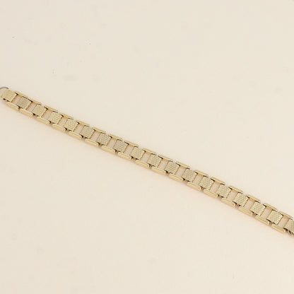 Bracelet - maille carrée et tubes martelés alternés (17+3 cm)