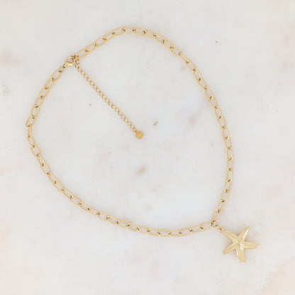 Collier en maille avec pampille étoile de mer (41+7CM)