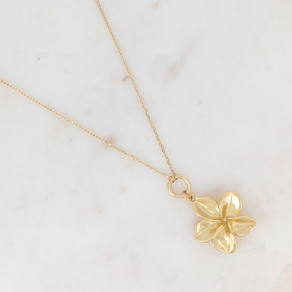 Collier en maille avec fleur (50+10CM)