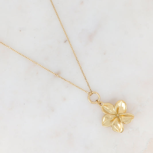 Collier en maille avec fleur (50+10CM)