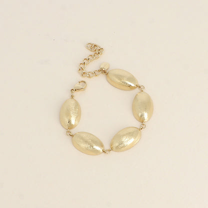 Bracelet - gros maillons ovales effet brossés et incurvés (15+5 cm)