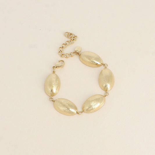 Bracelet - gros maillons ovales effet brossés et incurvés (15+5 cm)