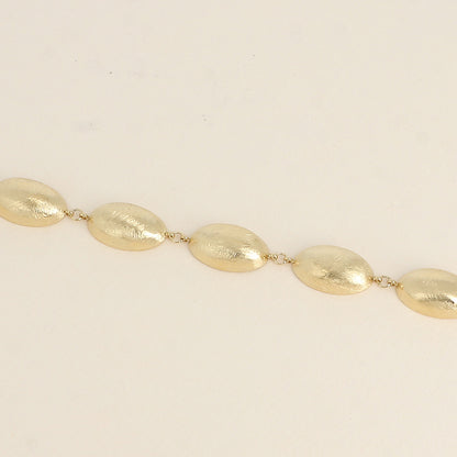 Bracelet - gros maillons ovales effet brossés et incurvés (15+5 cm)
