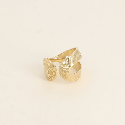 Bague ouverte - formes ajourées et striées