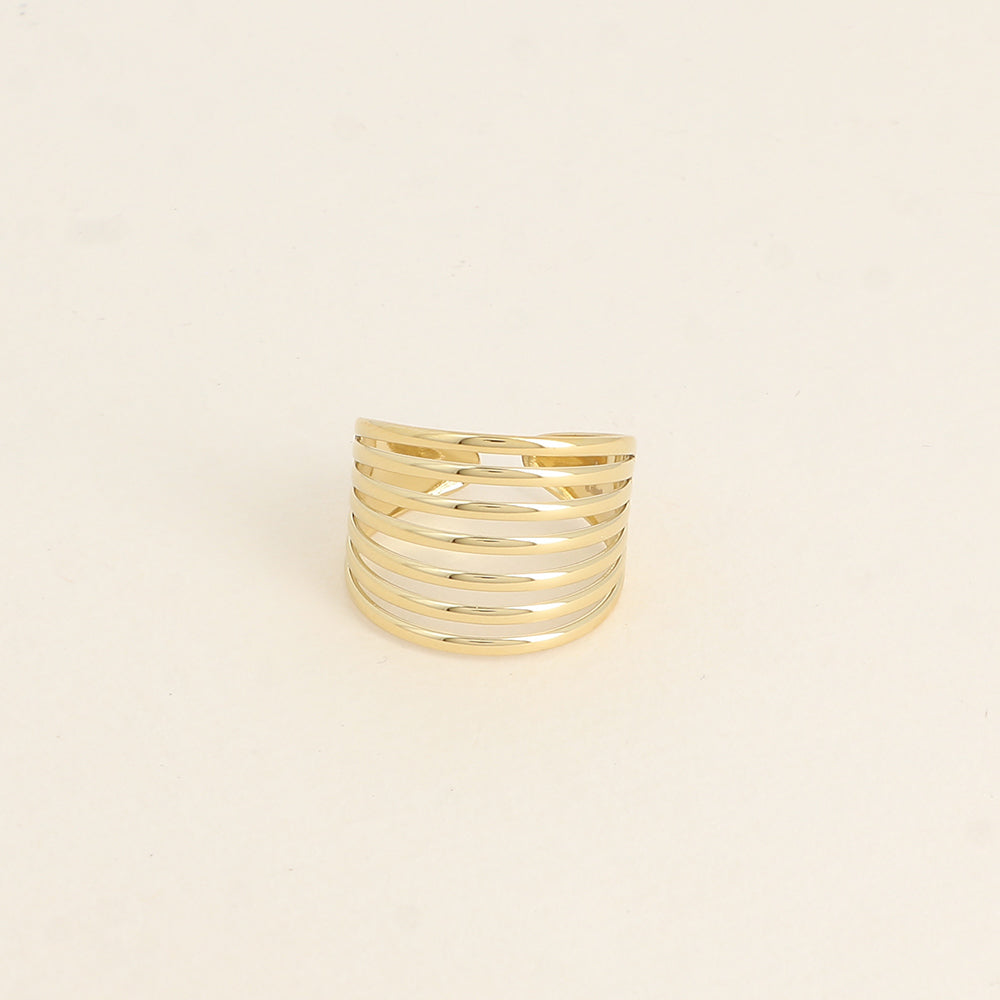 Bague large - 7 lignes ajourées