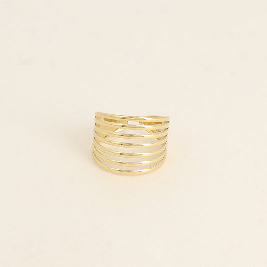 Bague large - 7 lignes ajourées