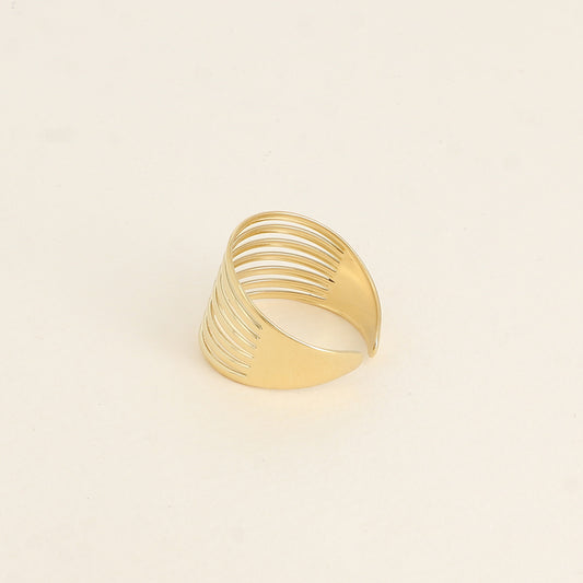 Bague large - 7 lignes ajourées