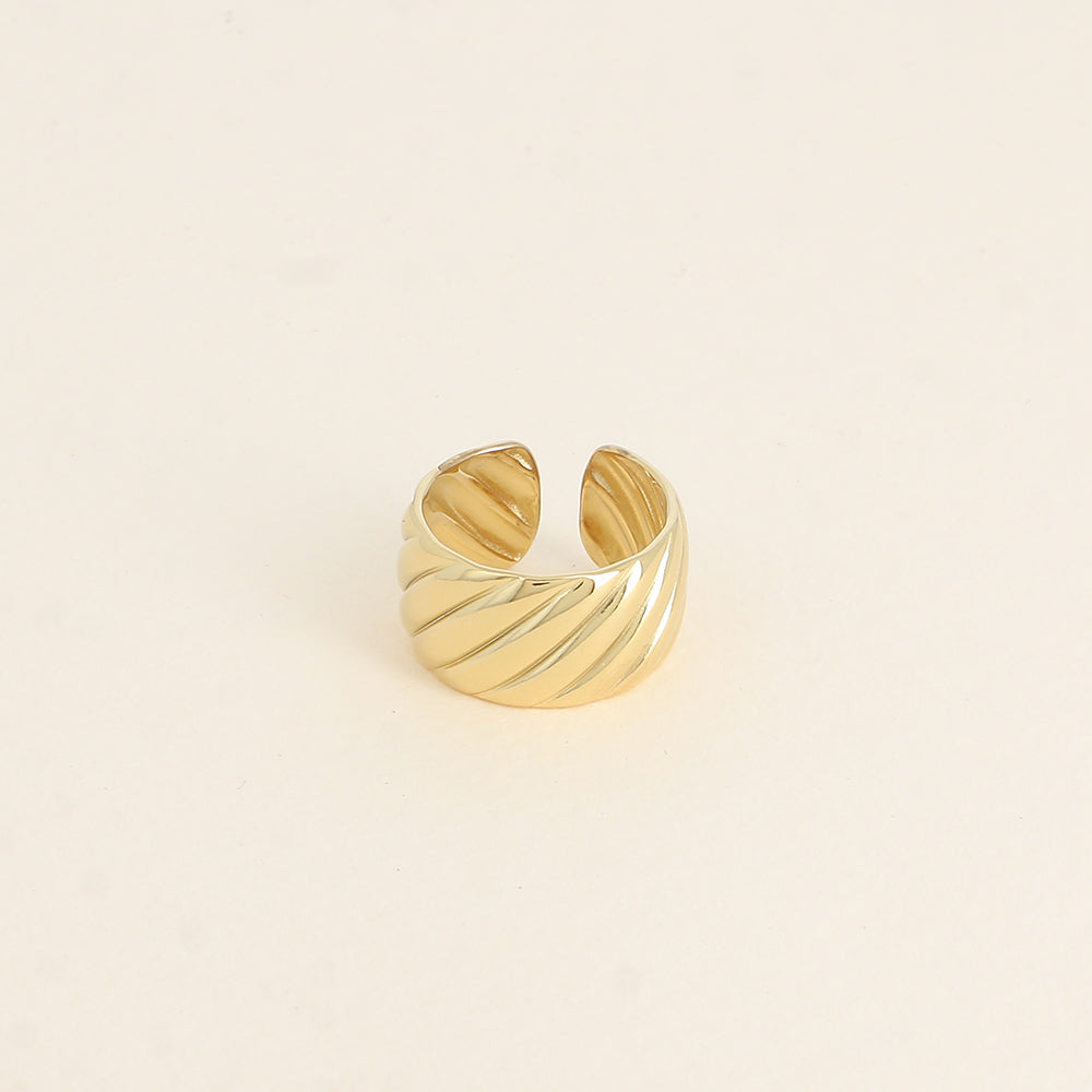 Bague large - anneau effet torsadé