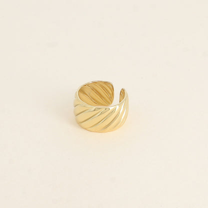 Bague large - anneau effet torsadé