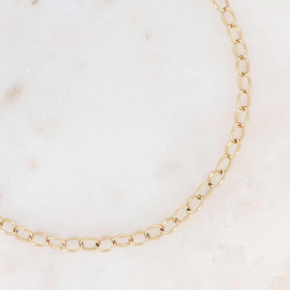 Collier - maille jaseron (Epaisseur de la maille : 6 mm) (40+5CM)