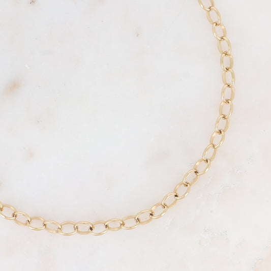 Collier - maille jaseron (Epaisseur de la maille : 6 mm) (40+5CM)