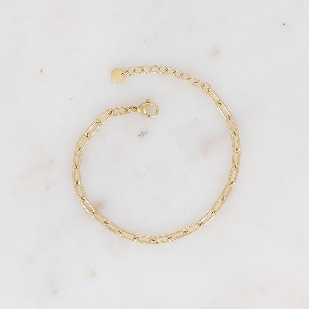 Bracelet - maillons rectangulaires arrondis (Epaisseur de la maille : 4 mm)