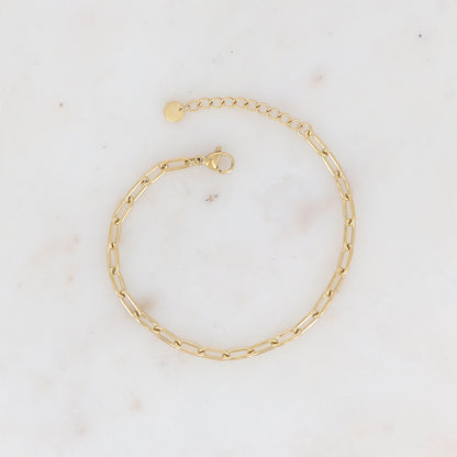 Bracelet - maillons rectangulaires arrondis (Epaisseur de la maille : 4 mm)