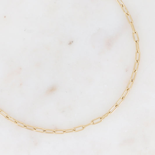 Collier - maillons rectangulaires arrondis (Epaisseur de la maille : 4 mm) (40+5CM)