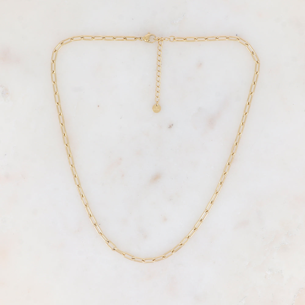 Collier - maillons rectangulaires arrondis (Epaisseur de la maille : 4 mm) (40+5CM)
