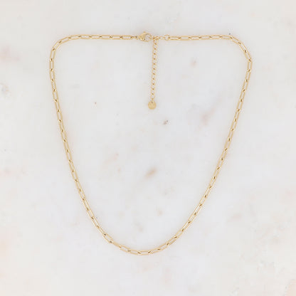 Collier - maillons rectangulaires arrondis (Epaisseur de la maille : 4 mm) (40+5CM)