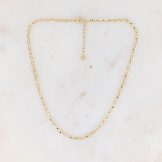 Collier - maillons rectangulaires arrondis (Epaisseur de la maille : 4 mm) (40+5CM)