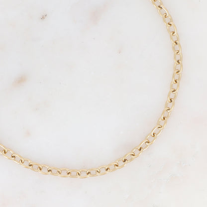 Collier - maillons ovales (Epaisseur de la maille : 5 mm) (40+5CM)