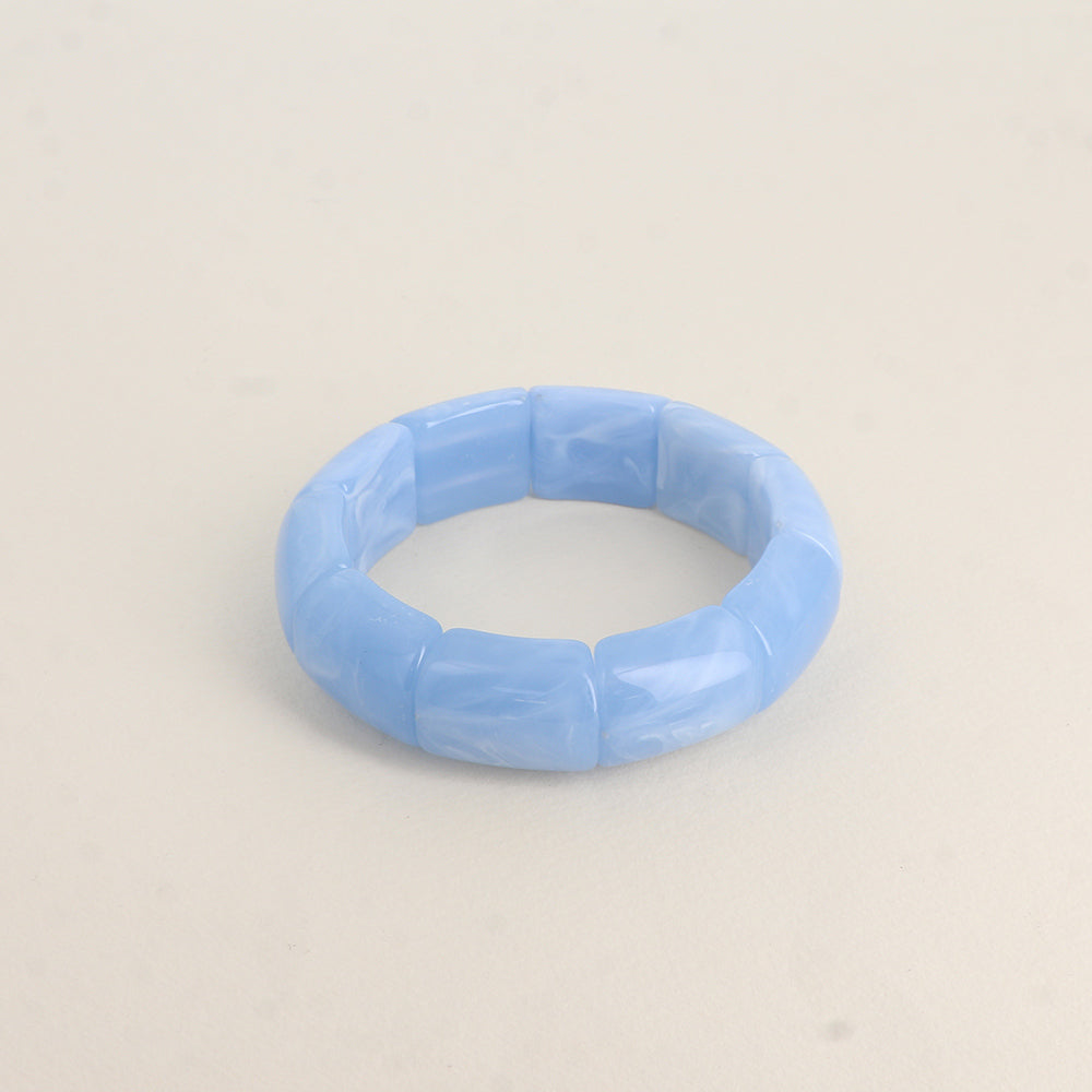 Bracelet élastique - pièces en résine colorée 18mm d' épaisseur