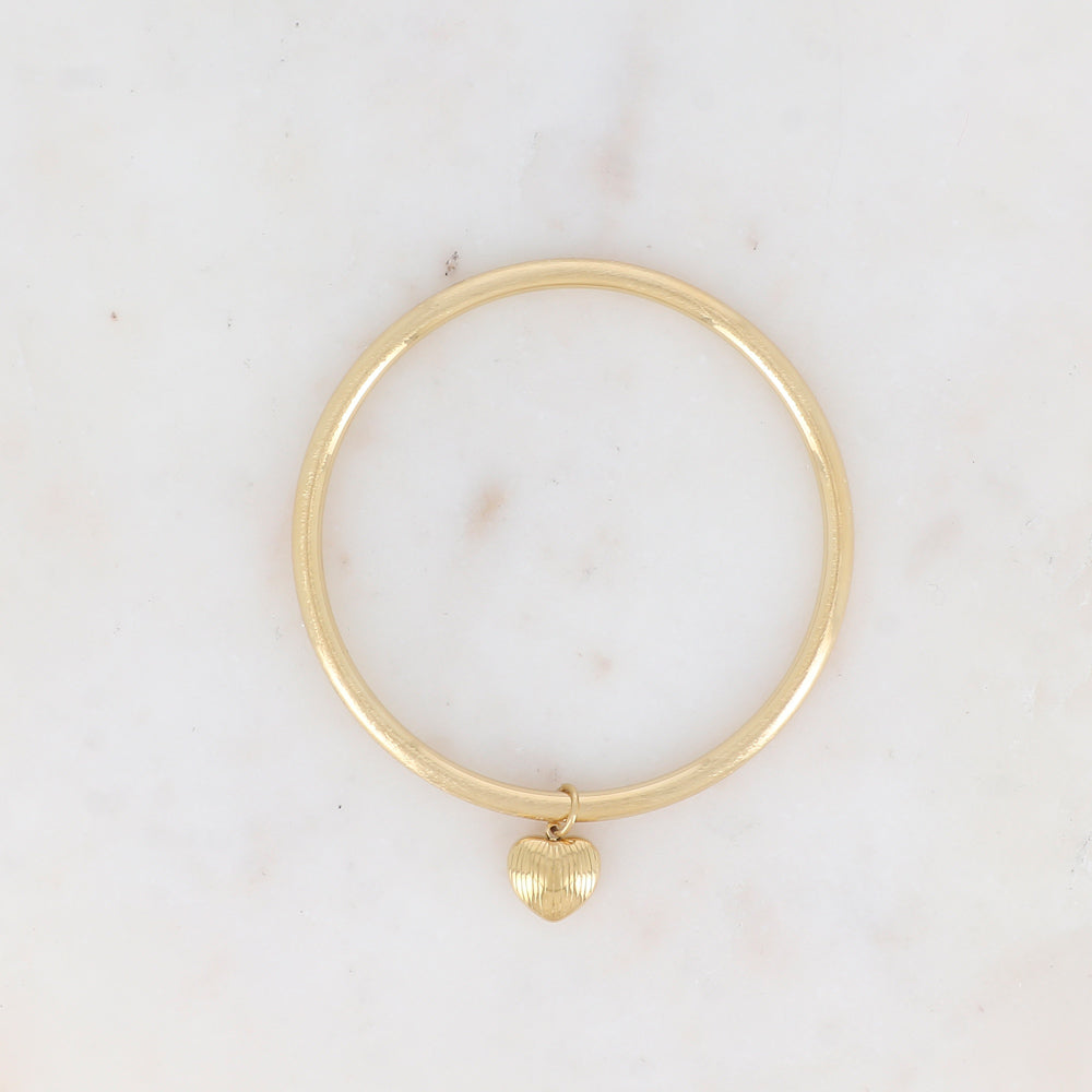Jonc non réglable effet brossé avec cœur texturé Diamètre 64mm - Epaisseur 4mm