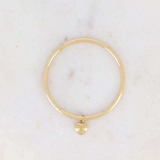 Jonc non réglable effet brossé avec cœur texturé Diamètre 64mm - Epaisseur 4mm