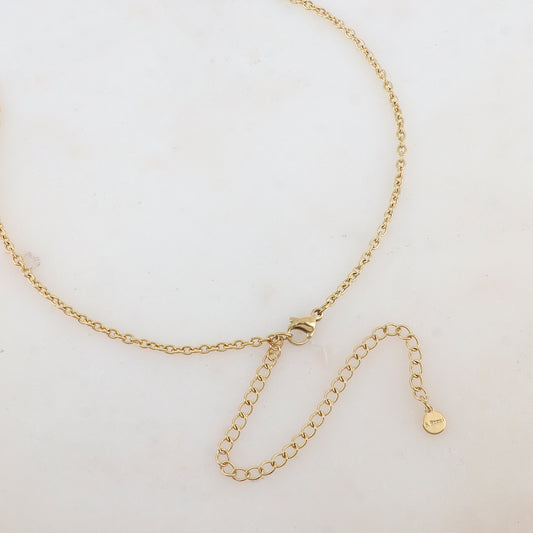 Sautoir avec pendentif forme croissant de lune en nacre (80+10CM)