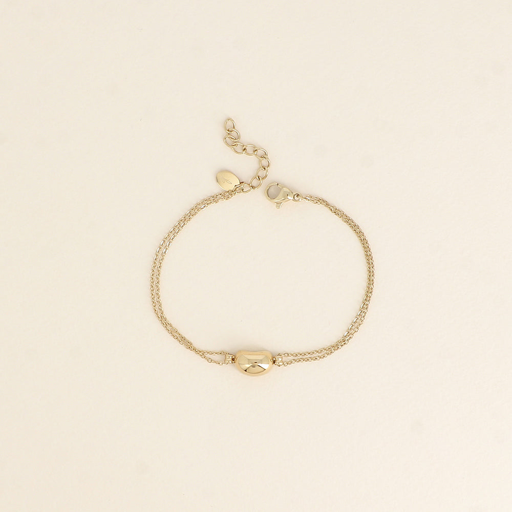 Bracelet - petit haricot bombé (16+3 cm)