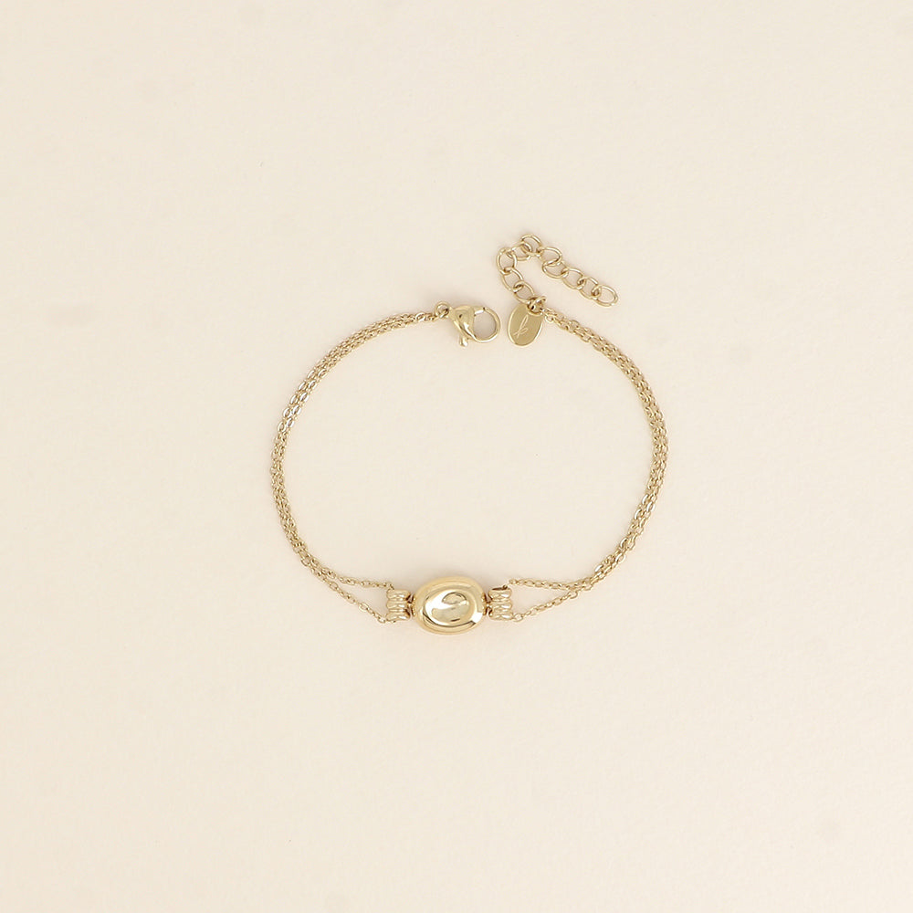 Bracelet - petite pastille bombée et incurvée (16+3 cm)