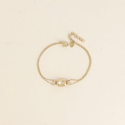 Bracelet - petite pastille bombée et incurvée (16+3 cm)