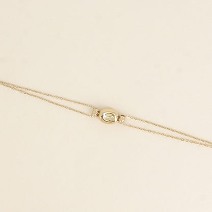 Bracelet - petite pastille bombée et incurvée (16+3 cm)