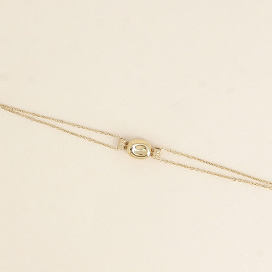 Bracelet - petite pastille bombée et incurvée (16+3 cm)