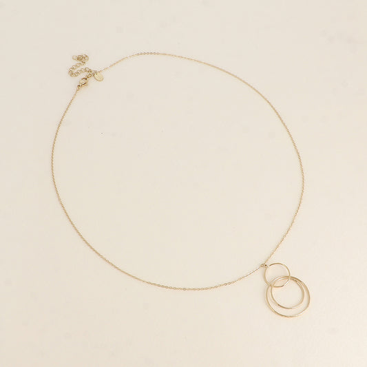 Collier - pendentif de 3 anneaux 50+7 cm
