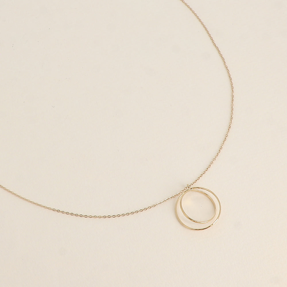Collier - pendentif de 2 anneaux 50+7 cm