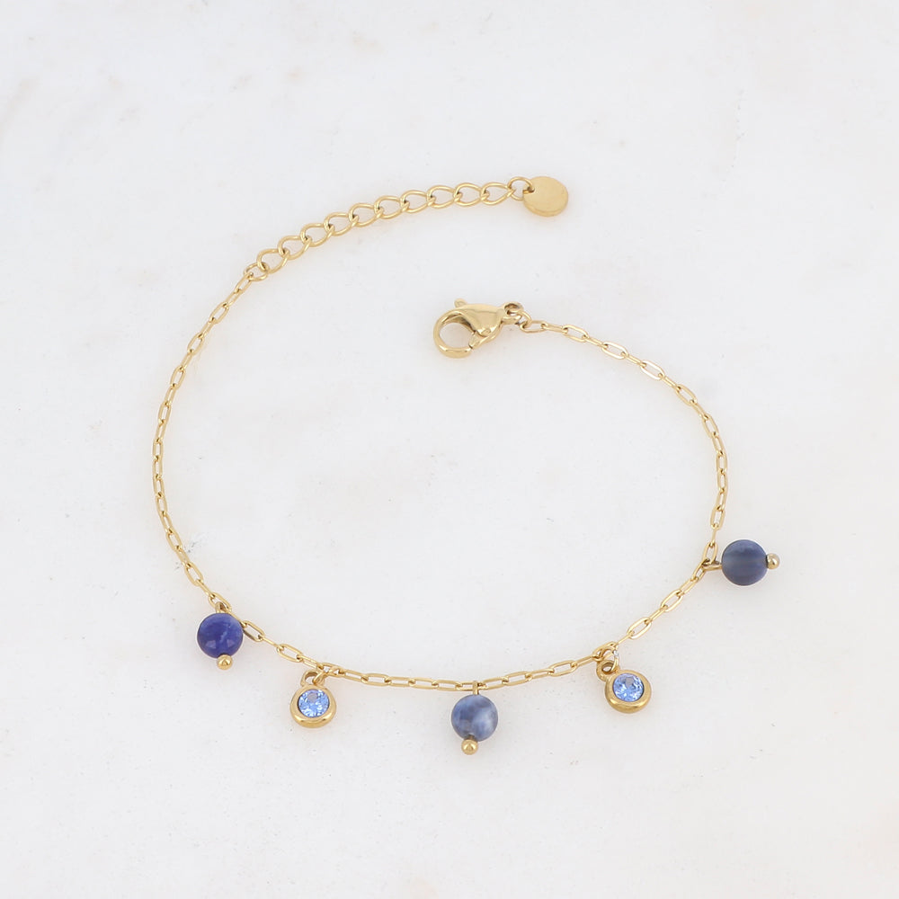 Bracelet avec pierres naturelles et strass