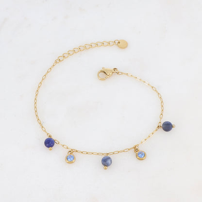Bracelet avec pierres naturelles et strass