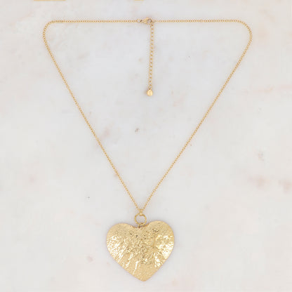 Collier en maille avec cœur martelé (50+5CM)