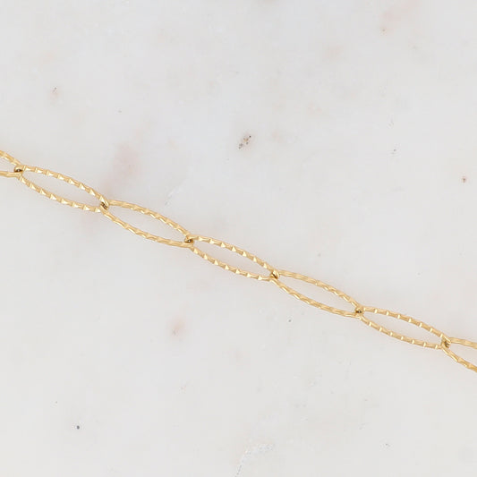 Bracelet - maillons ovales texturés (Epaisseur de la maille : 6 mm)