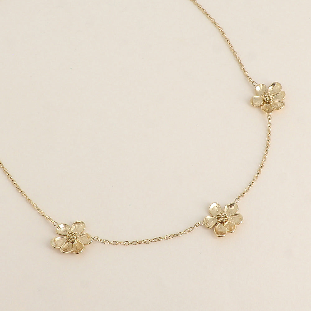 Collier - 3 fleurs 38+5 cm