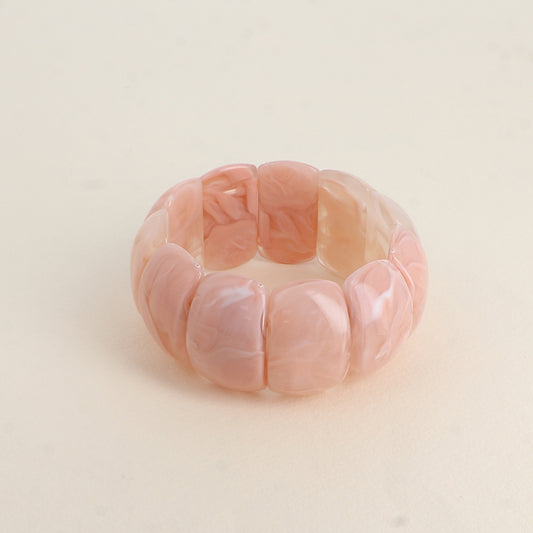Bracelet élastique - pièces en résine colorée Epaisseur : 32 mm