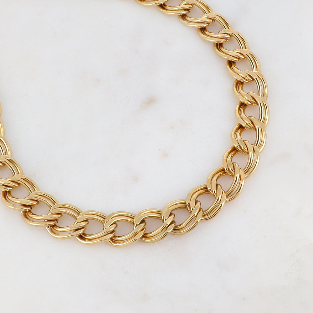 Collier double maille plate (40+5CM)