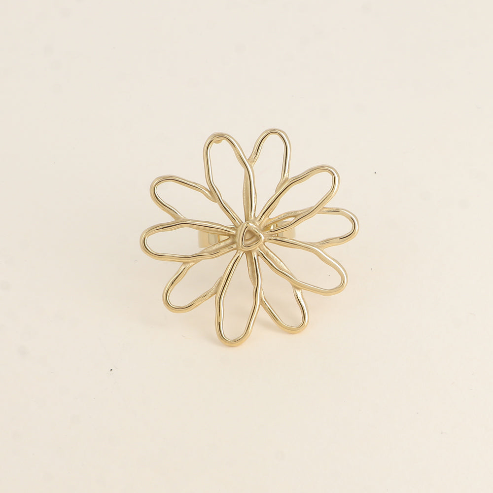 Bague - grande fleur ajourée